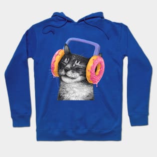 Cat with headphones Hoodie